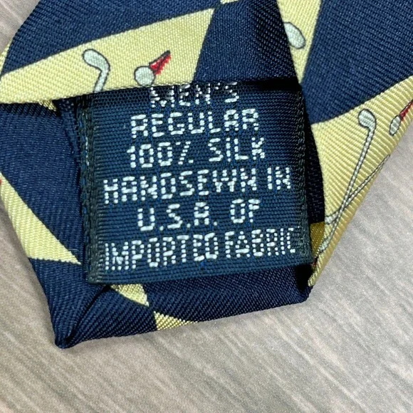 Lands' End Men's Golf Club Diamond Argyle Silk Necktie Preppy Golfcore Style - Picture 6 of 7